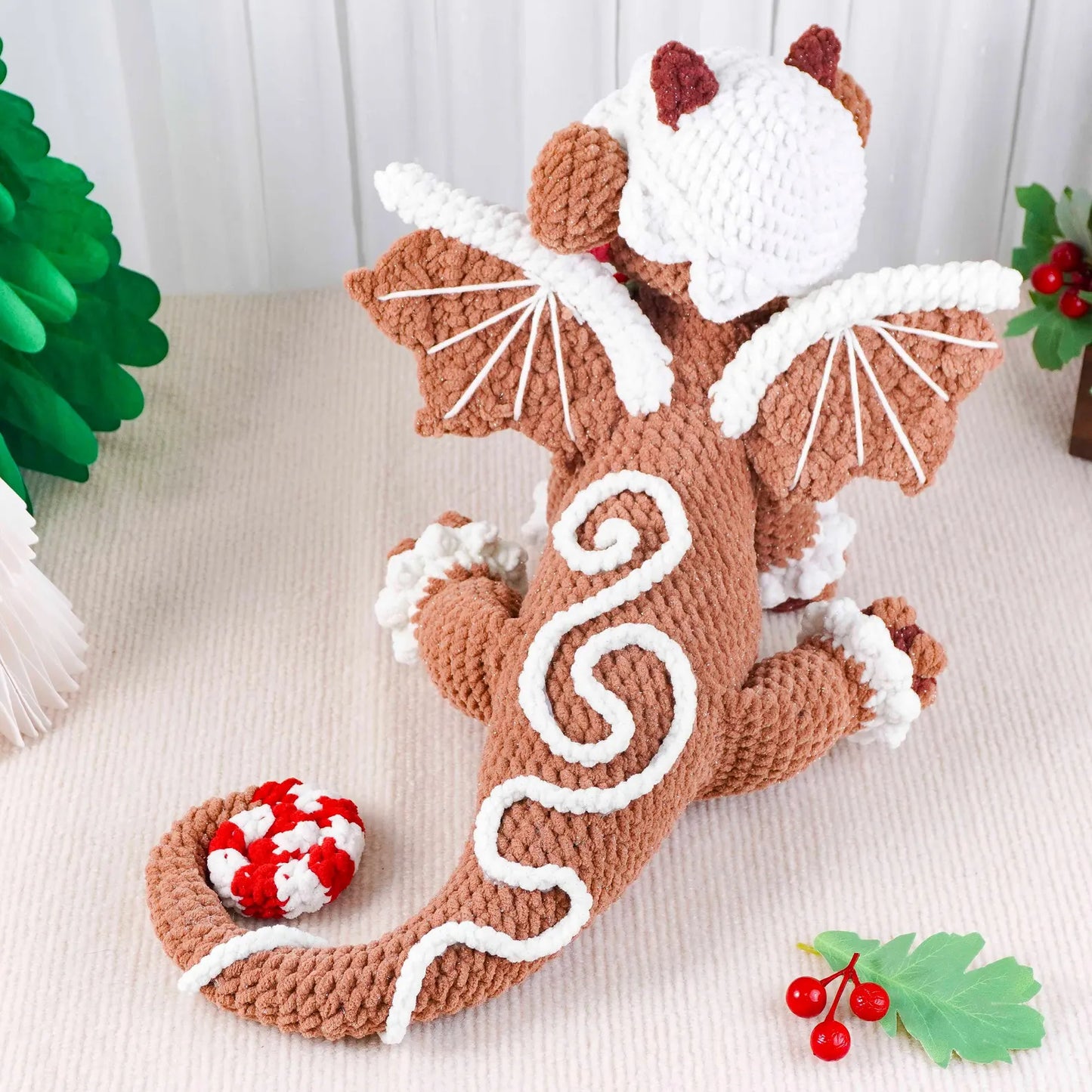 Christmas Amigurumi Gingerbread Dragon Crochet Pattern - Crochety