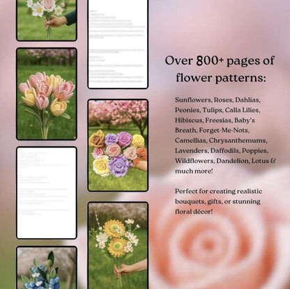 800+ Flower Bouquet Crochet PATTERNS - Crochety