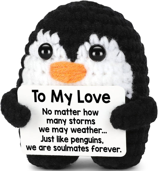 Gifts for Him Her Boyfriend Girlfriend Crochet Mini Penguin Anniversary Birthday Gifts Romantic Valentines