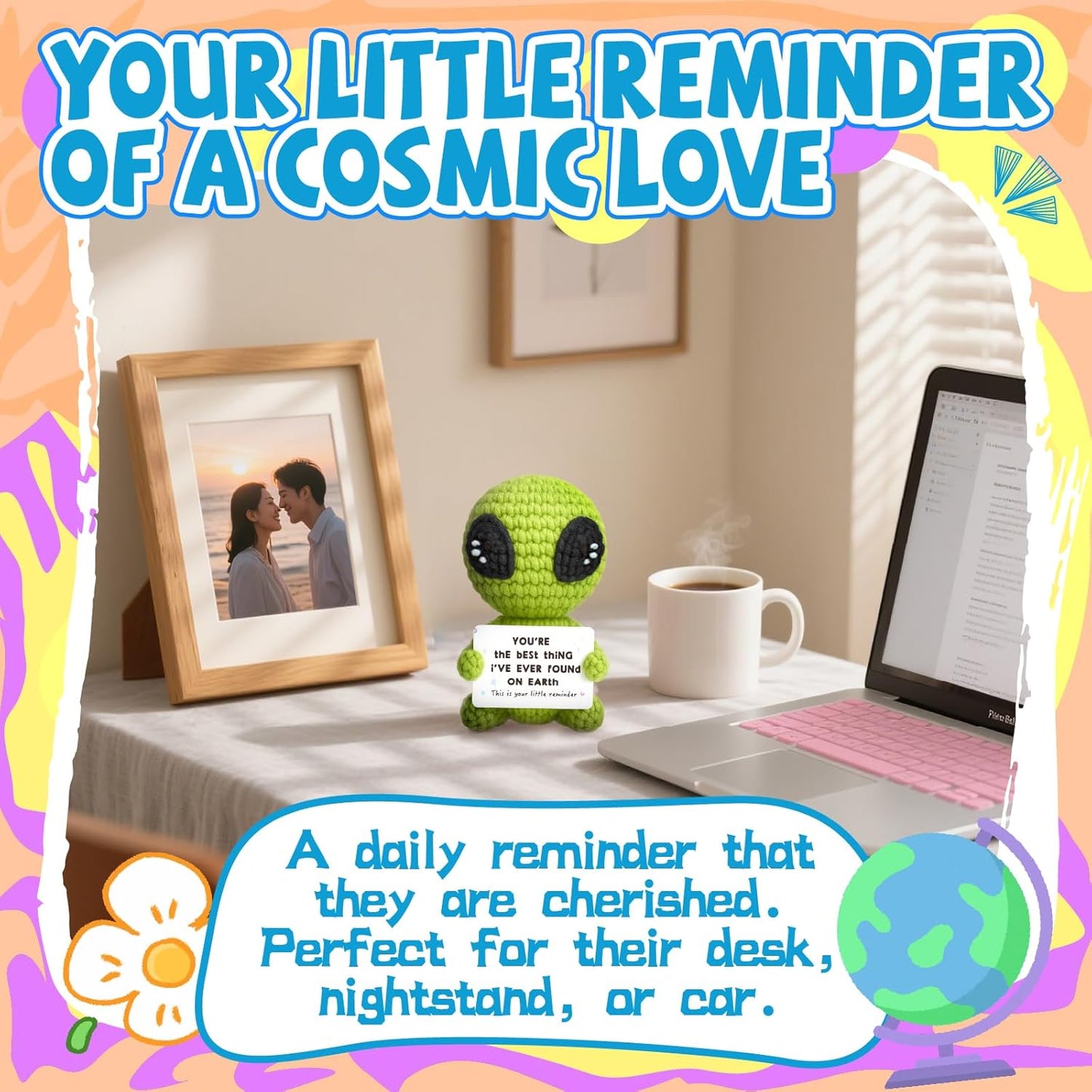 Gifts for Him Her Boyfriend Girlfriend Crochet Alien Valentine's Day Anniversary Birthday Funny Romantic