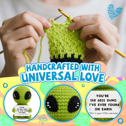 Gifts for Him Her Boyfriend Girlfriend Crochet Alien Valentine's Day Anniversary Birthday Funny Romantic