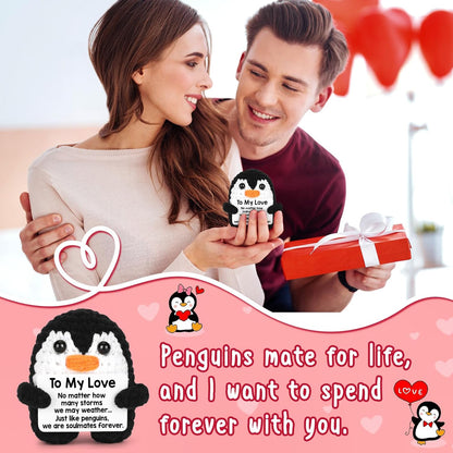Gifts for Him Her Boyfriend Girlfriend Crochet Mini Penguin Anniversary Birthday Gifts Romantic Valentines