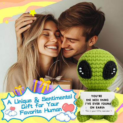 Gifts for Him Her Boyfriend Girlfriend Crochet Alien Valentine's Day Anniversary Birthday Funny Romantic