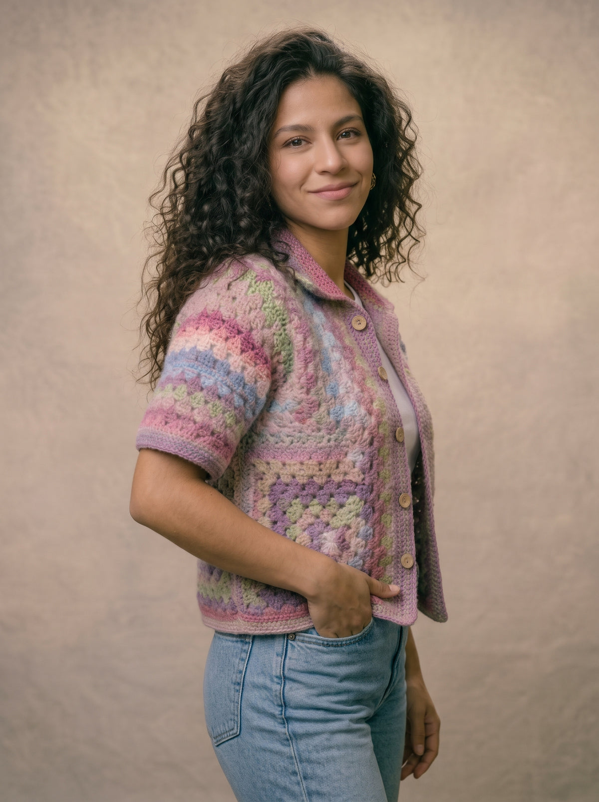 Crochet Granny Cabana Shirt Pattern PDF | Easy Granny Square Collared Shirt, Sizes XS–5XL
