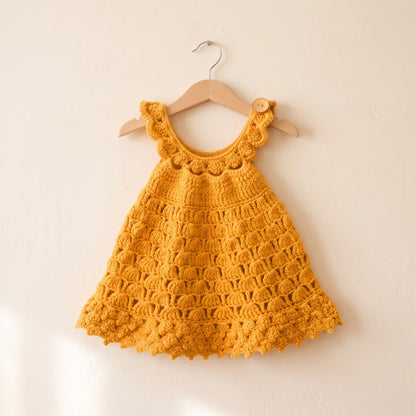 Crochet Baby Dress Pattern PDF – Lacy Halter Dress with Picot Shells & Ruffled Skirt (Sizes 6–12 Months to 5–6 Years)