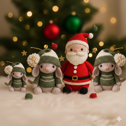 Amigurumi Santa and Mouse Christmas Crochet Patterns - Crochety