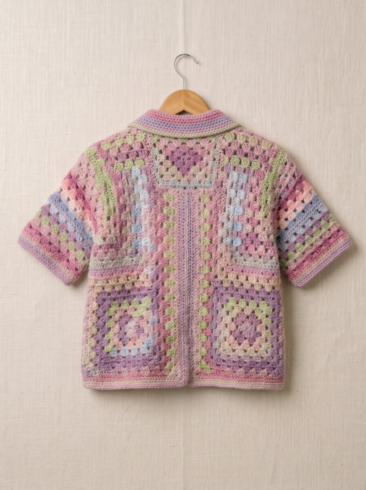 Crochet Granny Cabana Shirt Pattern PDF | Easy Granny Square Collared Shirt, Sizes XS–5XL