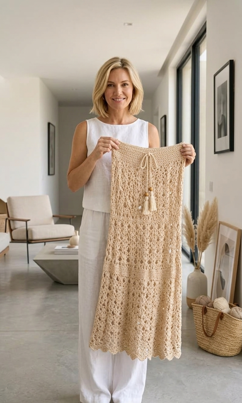 Summer Lace Maxi Skirt Crochet Pattern Beach Cover Up - Crochety