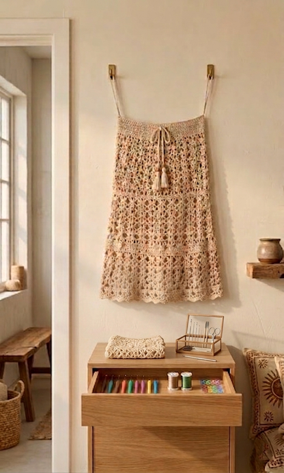 Summer Lace Maxi Skirt Crochet Pattern Beach Cover Up - Crochety