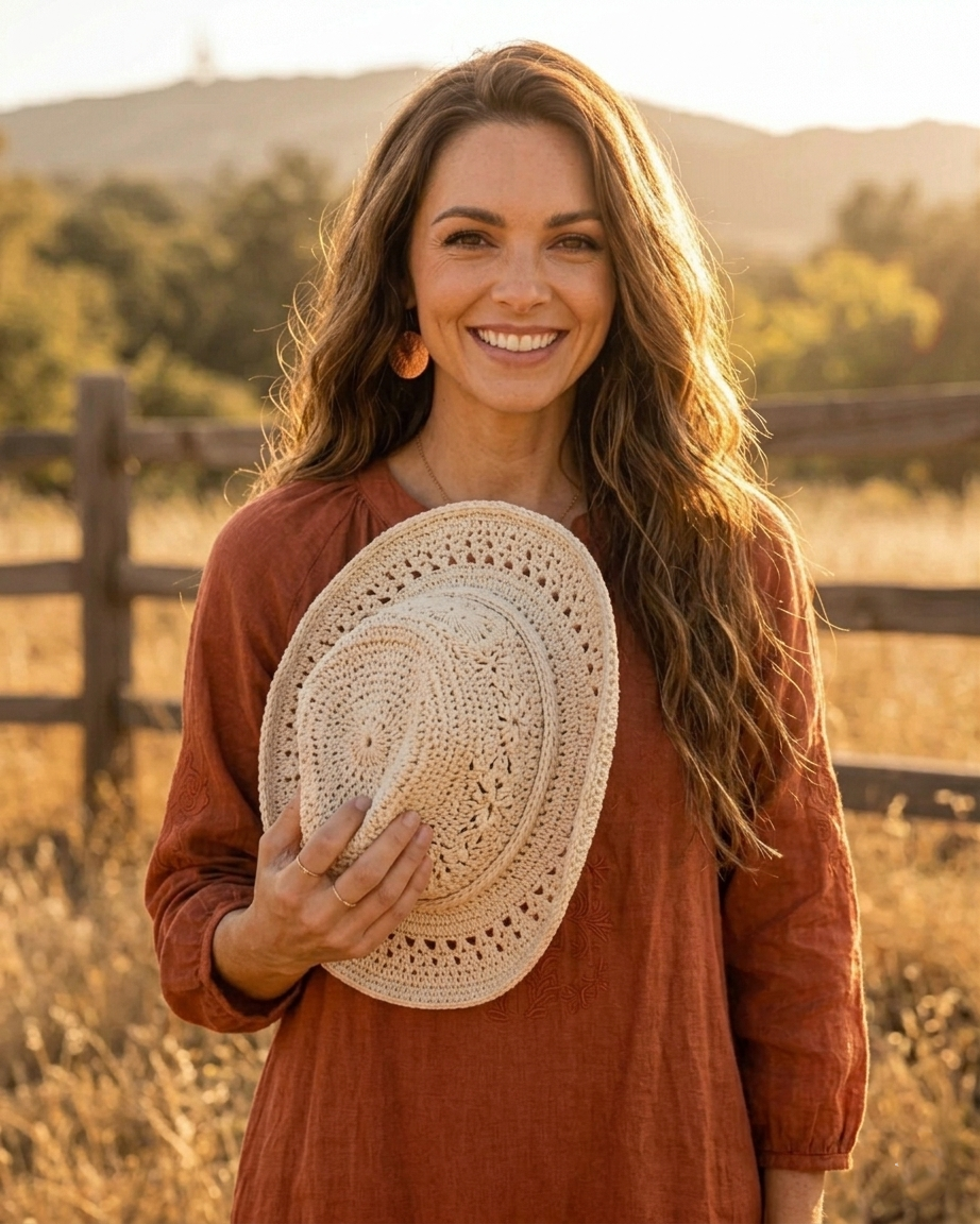 Cowboy Hat Crochet Pattern Cowgirl Sun Cap Boho Lace PDF - Crochety