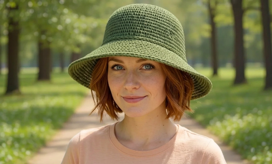 Bucket Hat Crochet Pattern Handmade Straw Hat for Beginners Summer Sun Hat Beach