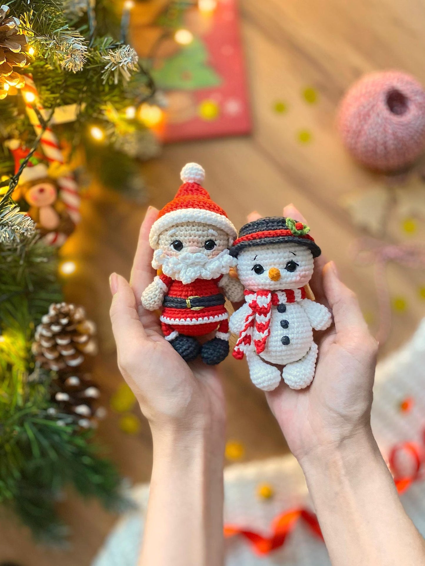 5 in 1 Set Crochet Pattern Toys Christmas Tree Decorations - Crochety
