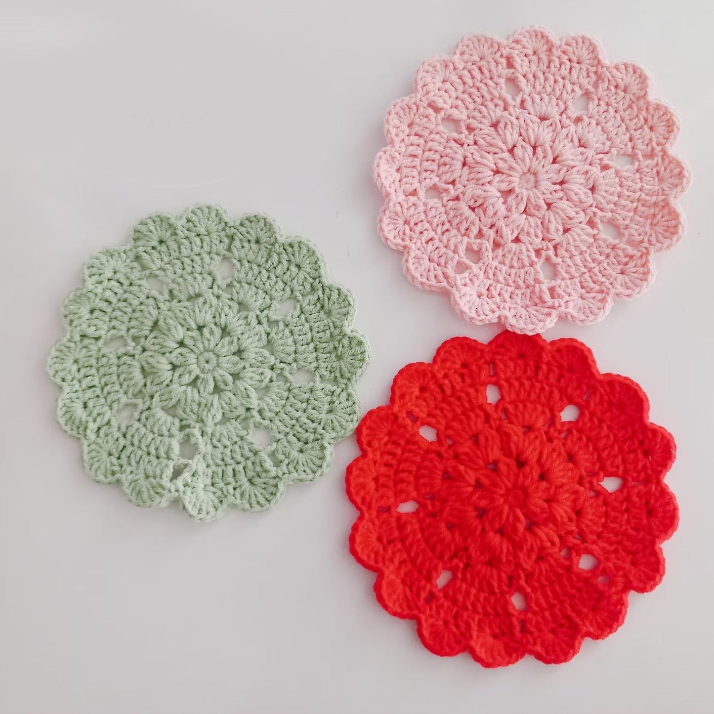 Crochet Heart & Flower Coaster Pattern Easy DIY House Decor - Crochety