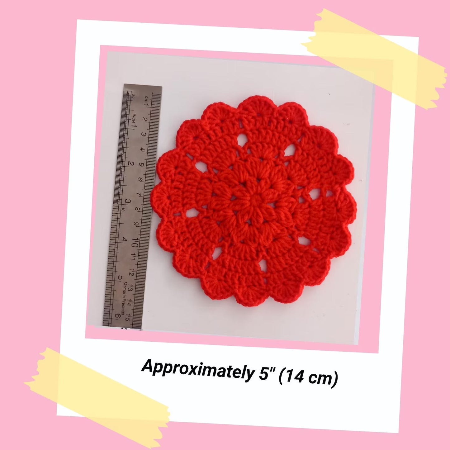 Crochet Heart & Flower Coaster Pattern Easy DIY House Decor - Crochety