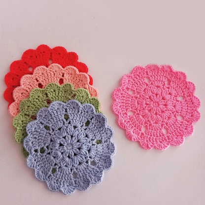 Crochet Heart & Flower Coaster Pattern Easy DIY House Decor - Crochety