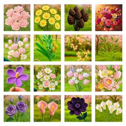 800+ Flower Bouquet Crochet PATTERNS - Crochety