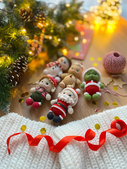 5 in 1 Set Crochet Pattern Toys Christmas Tree Decorations - Crochety