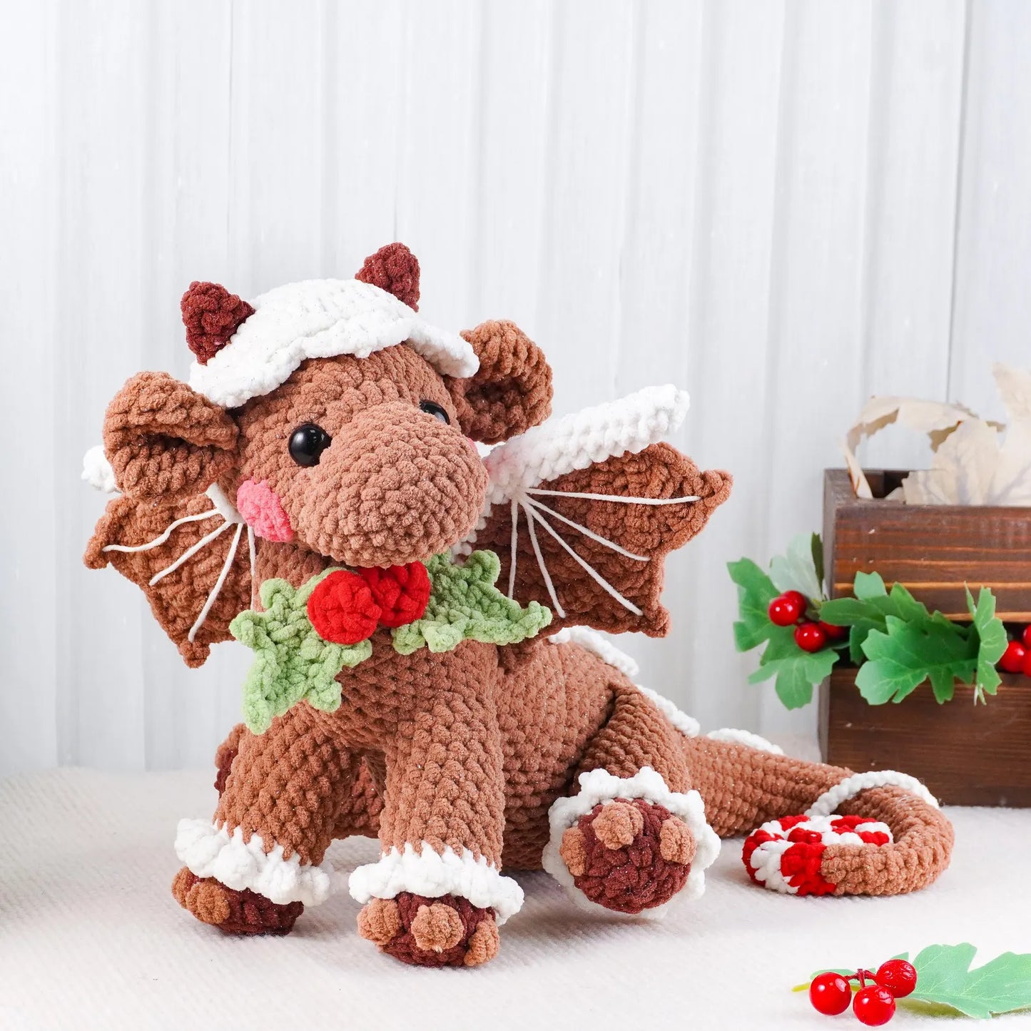 Christmas Amigurumi Gingerbread Dragon Crochet Pattern - Crochety