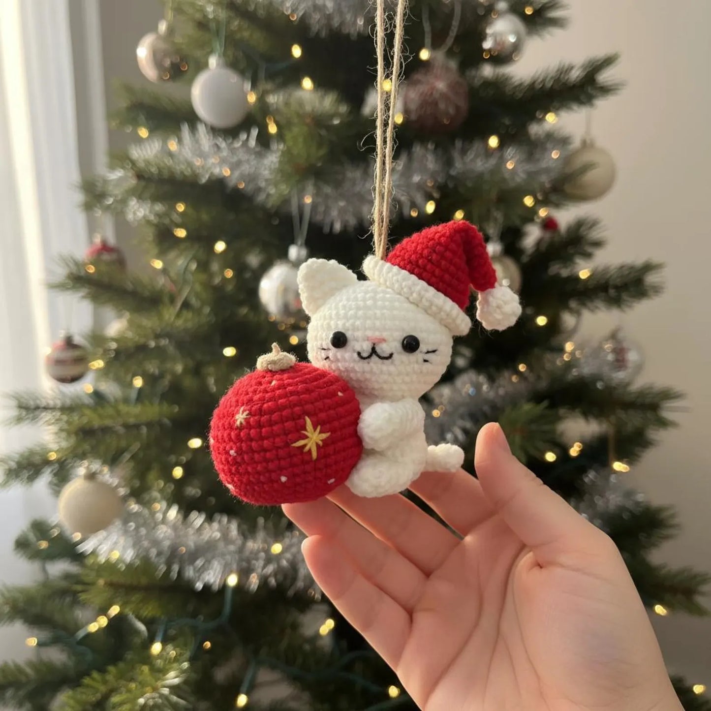 Christmas Cat and Ball Crochet PDF Pattern - Crochety