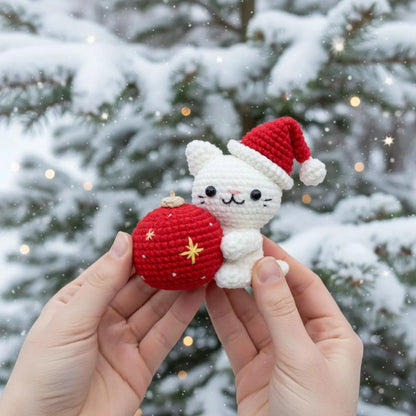 Christmas Cat and Ball Crochet PDF Pattern - Crochety
