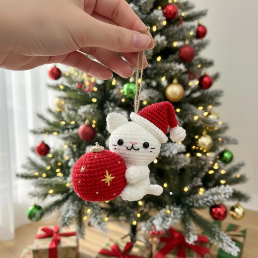 Christmas Cat and Ball Crochet PDF Pattern - Crochety