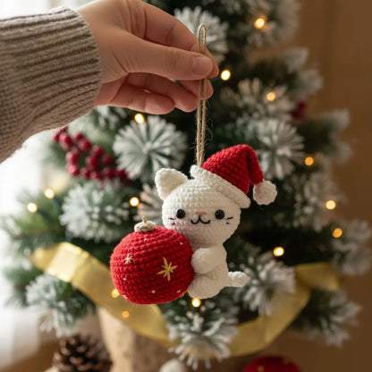 Christmas Cat and Ball Crochet PDF Pattern - Crochety