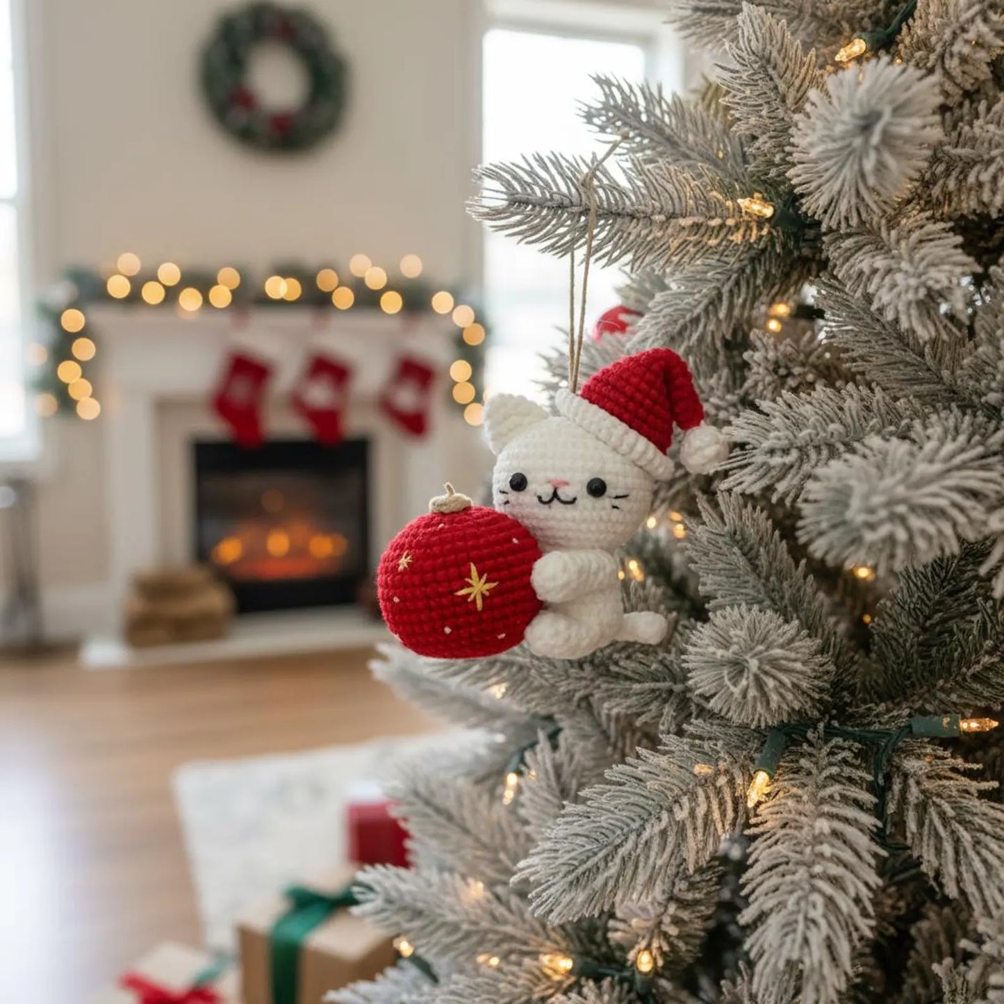 Christmas Cat and Ball Crochet PDF Pattern - Crochety