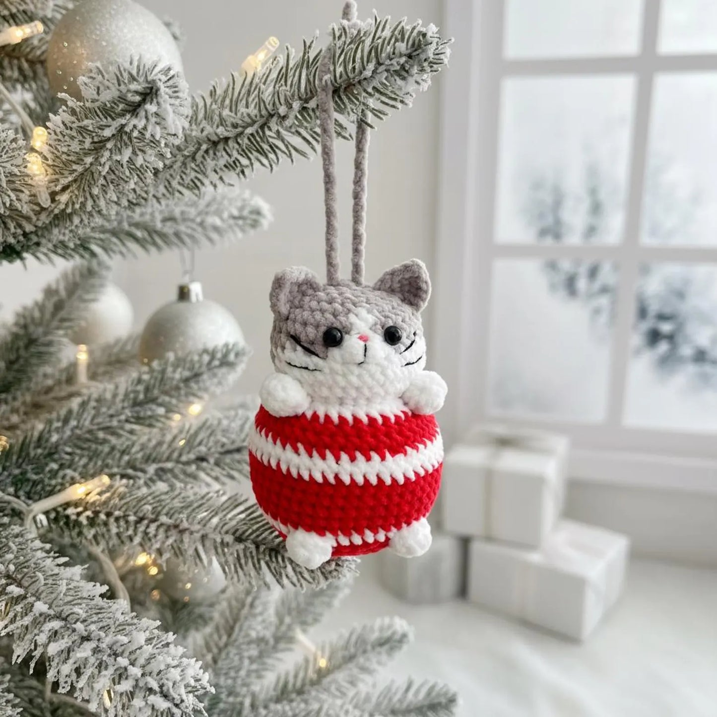 Amigurumi Christmas Cat Ball Pattern Cute Cat Crochet PDF - Crochety