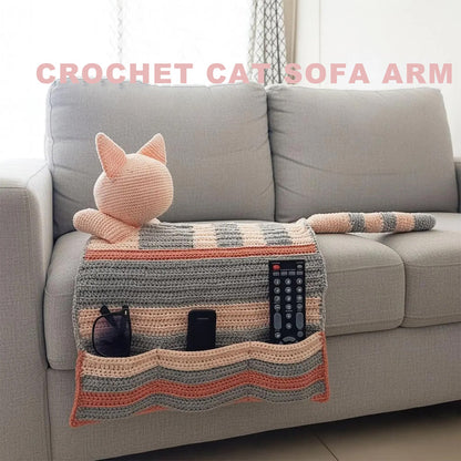 Crochet Cat Sofa Arm Organizer Pattern Couch Caddy PDF - Crochety