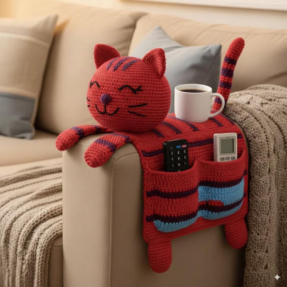 Crochet Cat Sofa Arm Organizer Pattern Couch Caddy PDF - Crochety