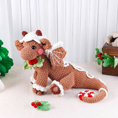 Christmas Amigurumi Gingerbread Dragon Crochet Pattern - Crochety