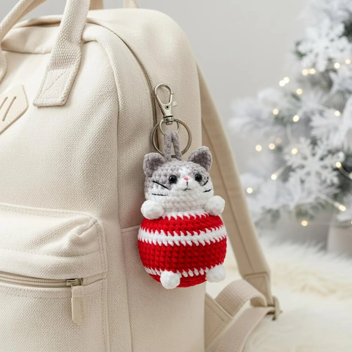 Amigurumi Christmas Cat Ball Pattern Cute Cat Crochet PDF - Crochety