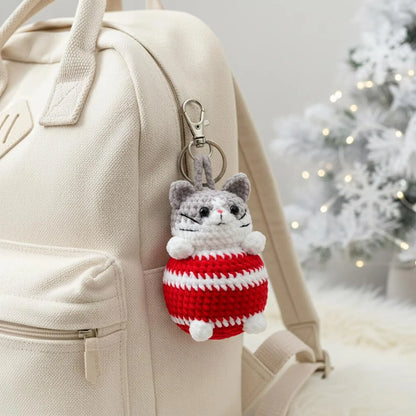 Amigurumi Christmas Cat Ball Pattern Cute Cat Crochet PDF - Crochety