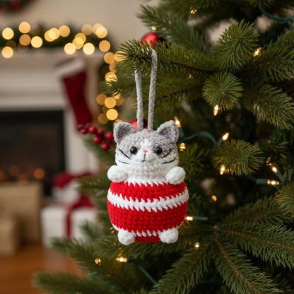 Amigurumi Christmas Cat Ball Pattern Cute Cat Crochet PDF - Crochety
