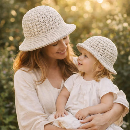 Bucket Sun Hat Crochet Pattern Baby Toddler Child Adult - Crochety