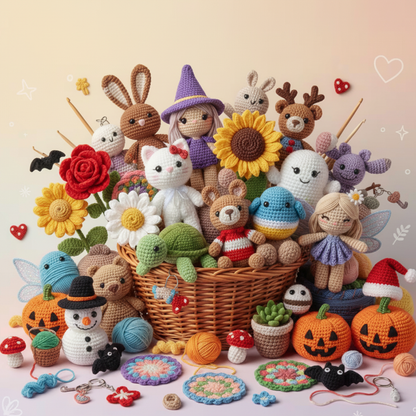 1100+ Amigurumi Crochet Pattern Bundle All in One Cute Animals.. - Crochety
