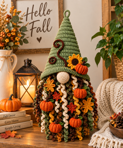 Autumn Pumpkin Gnome Crochet Pattern, Cute Fall & Thanksgiving Decor | Crochety