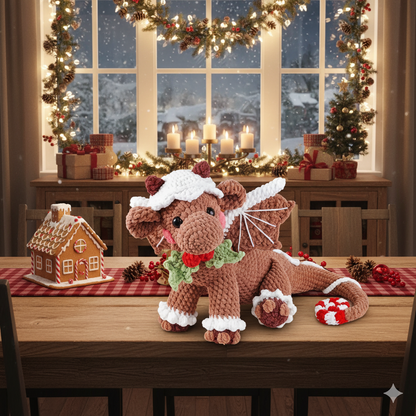 Christmas Amigurumi Gingerbread Dragon Crochet Pattern - Crochety
