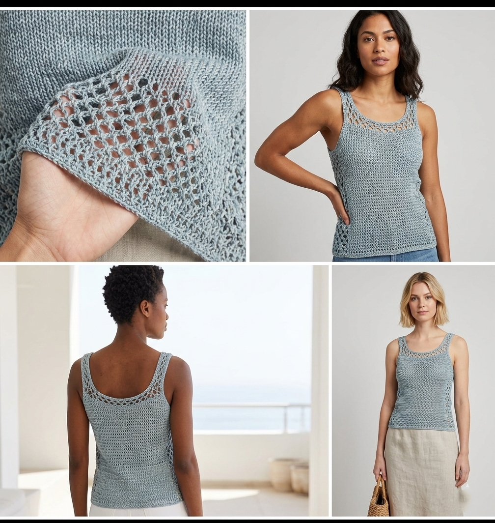 The Seaside Lace Sweater Summer Top Crochet Pattern - Crochety