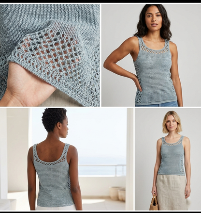 The Seaside Lace Sweater Summer Top Crochet Pattern - Crochety