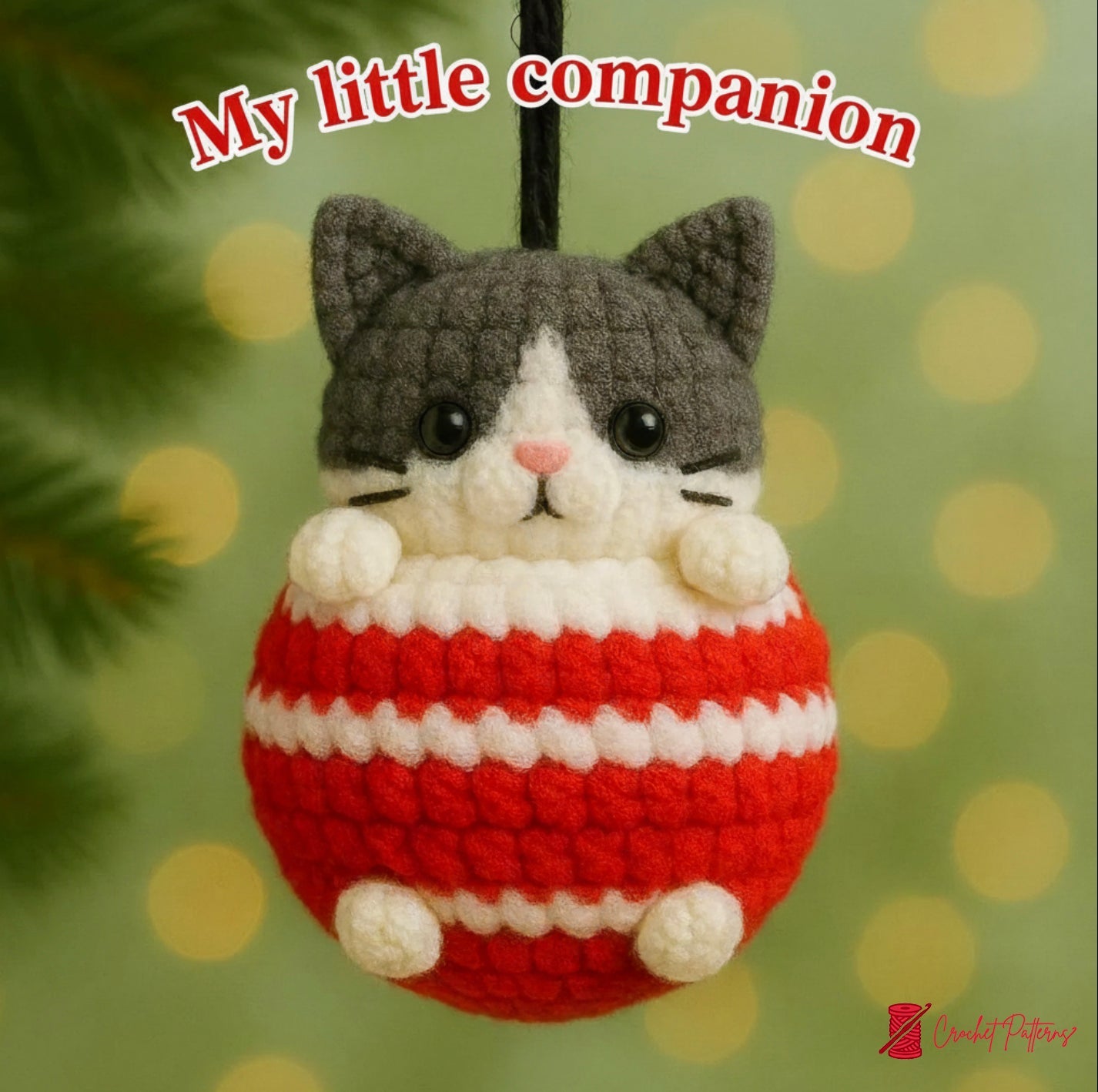Amigurumi Christmas Cat Ball Pattern Cute Cat Crochet PDF - Crochety