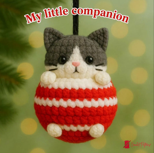 Amigurumi Christmas Cat Ball Pattern Cute Cat Crochet PDF - Crochety
