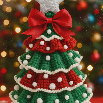 Christmas Holiday Tree Ruffled Amigurumi Crochet Pattern PDF - Crochety
