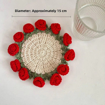 Rose Coaster & Flower Basket Crochet Pattern 5 languages - Crochety