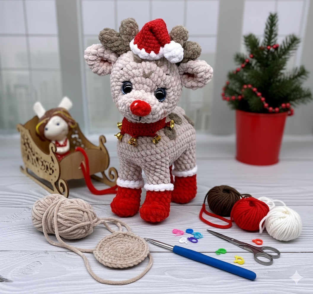 Amigurumi Rudolph The Red Nose Crochet Pattern - Crochety