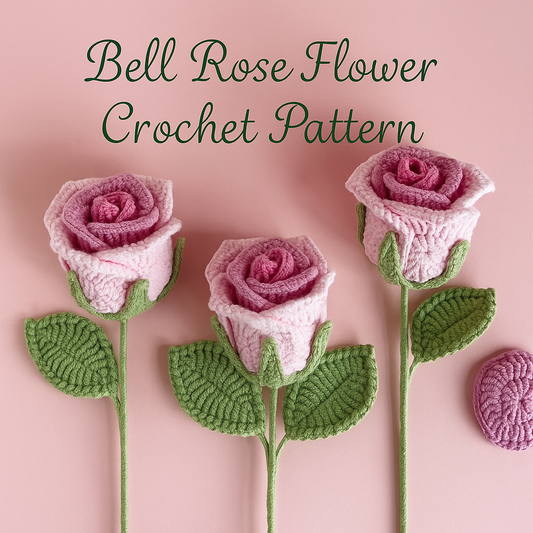 Bell Rose Flower Bouquet DIY Crochet Pattern - Crochety