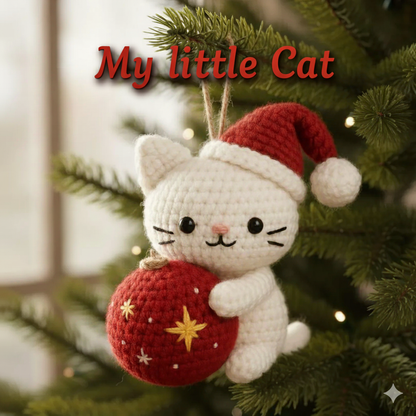 Christmas Cat and Ball Crochet PDF Pattern - Crochety